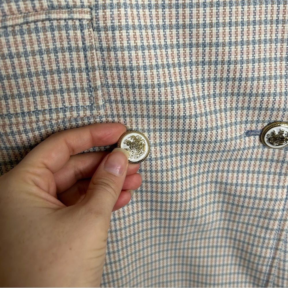 NWT Zara Plaid Structured Double Breasted Oversized Blazer XS - Picture 8 of 14